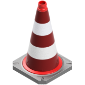 Traffic cone two-piece | tested to TL | Height: 500 mm | film class 1 | red/wei